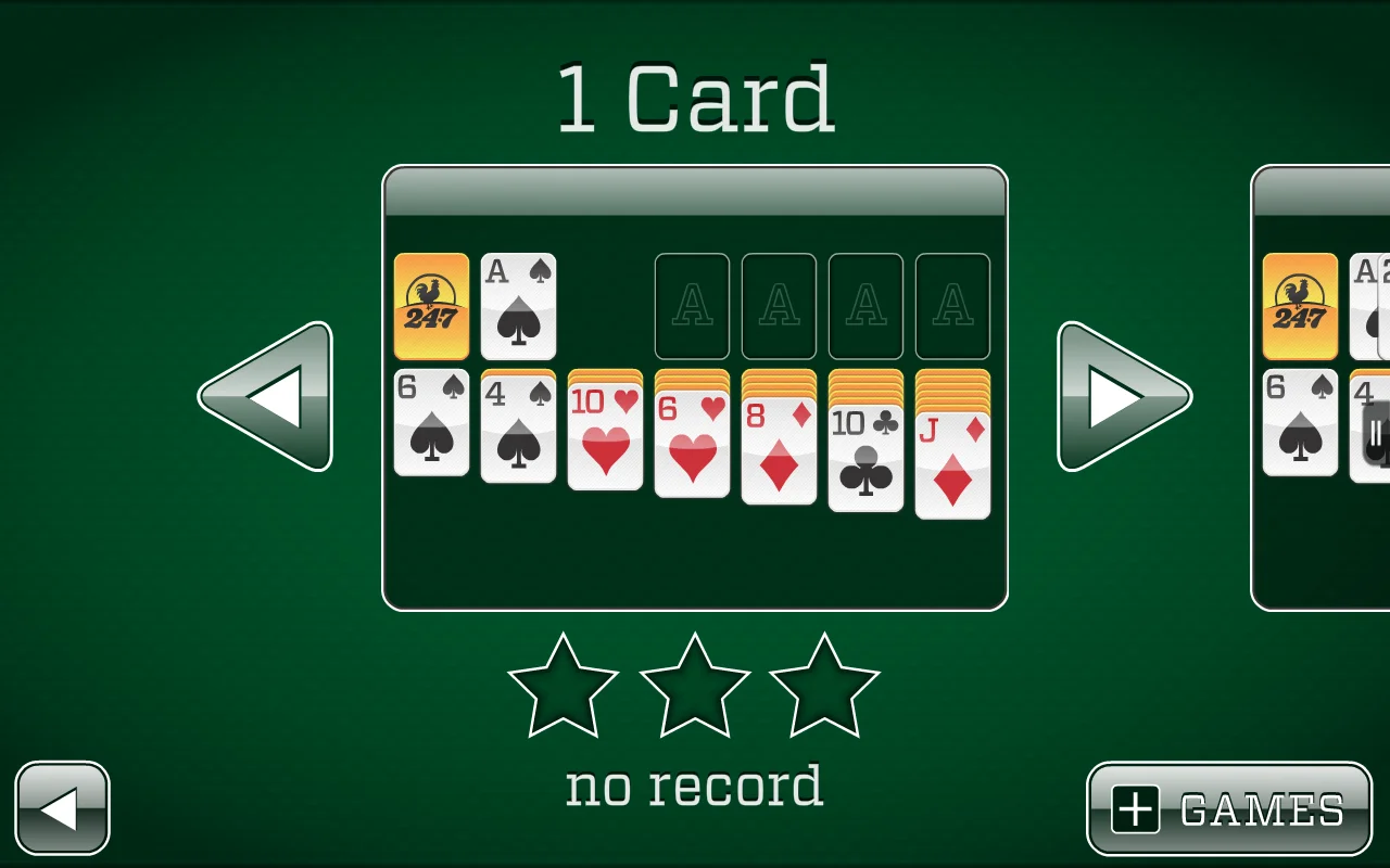 Solitaire klondike green felt